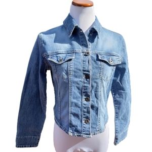Jeans Jacket Cropped Plus Sz 16 BAY Blue